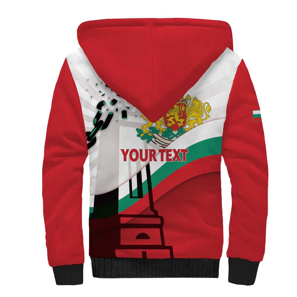 Personalized Bulgaria Liberation Day Sherpa Hoodie Happy 3rd March Shipka Monument Curve Flag
