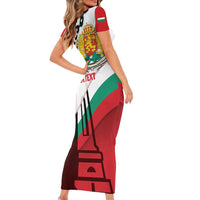 Personalized Bulgaria Liberation Day Short Sleeve Bodycon Dress Happy 3rd March Shipka Monument Curve Flag
