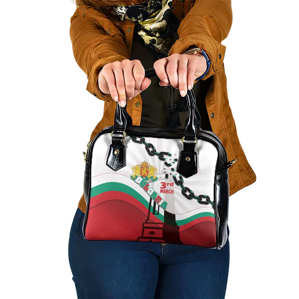 Bulgaria Liberation Day Shoulder Handbag Happy 3rd March Shipka Monument Curve Flag