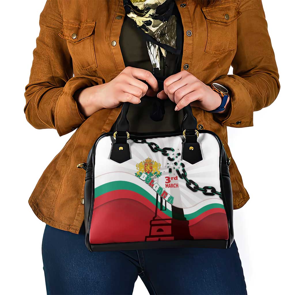 Bulgaria Liberation Day Shoulder Handbag Happy 3rd March Shipka Monument Curve Flag