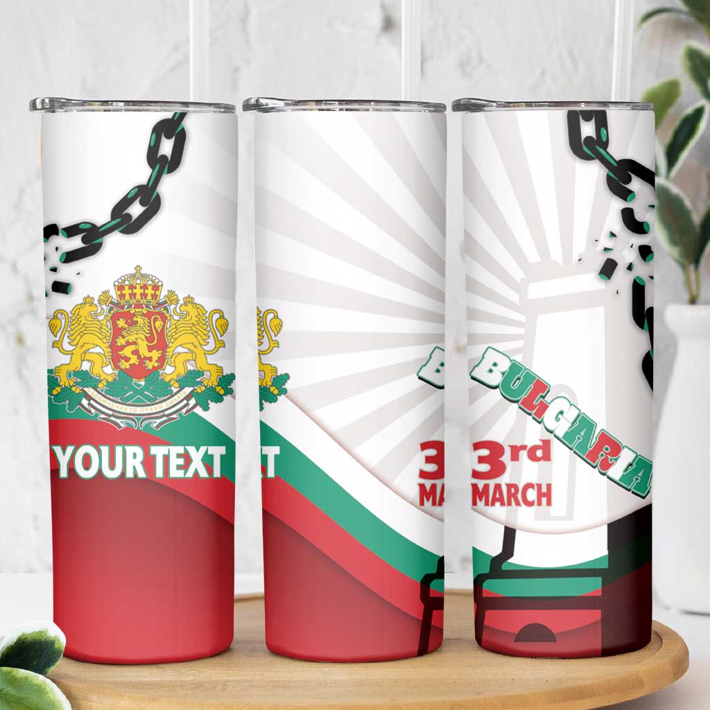 Personalized Bulgaria Liberation Day Skinny Tumbler Happy 3rd March Shipka Monument Curve Flag