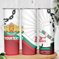 Personalized Bulgaria Liberation Day Skinny Tumbler Happy 3rd March Shipka Monument Curve Flag