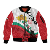 Personalized Bulgaria Liberation Day Sleeve Zip Bomber Jacket Happy 3rd March Shipka Monument Curve Flag