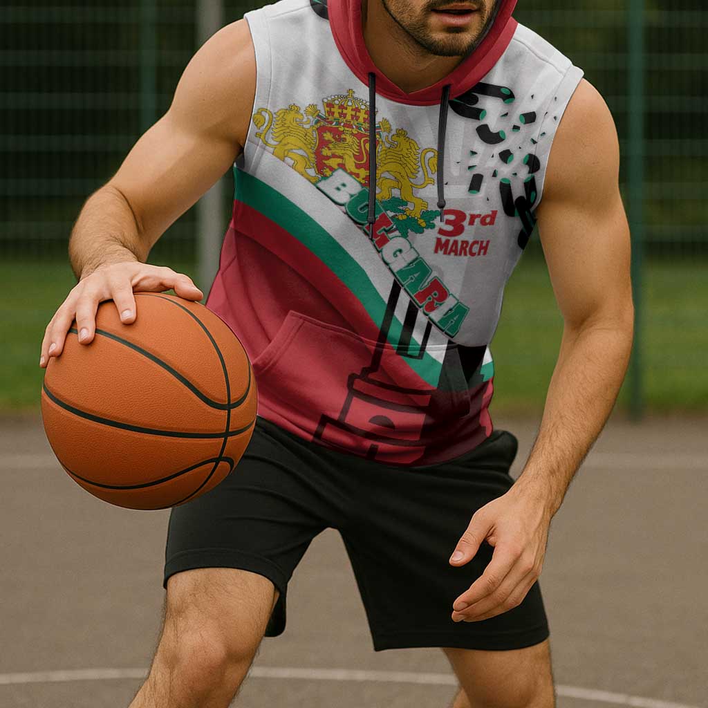 Personalized Bulgaria Liberation Day Sleeveless Hoodie Happy 3rd March Shipka Monument Curve Flag