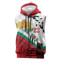 Personalized Bulgaria Liberation Day Sleeveless Zip Hoodie Happy 3rd March Shipka Monument Curve Flag