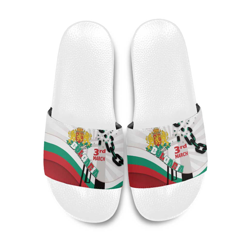 Bulgaria Liberation Day Slide Sandals Happy 3rd March Shipka Monument Curve Flag