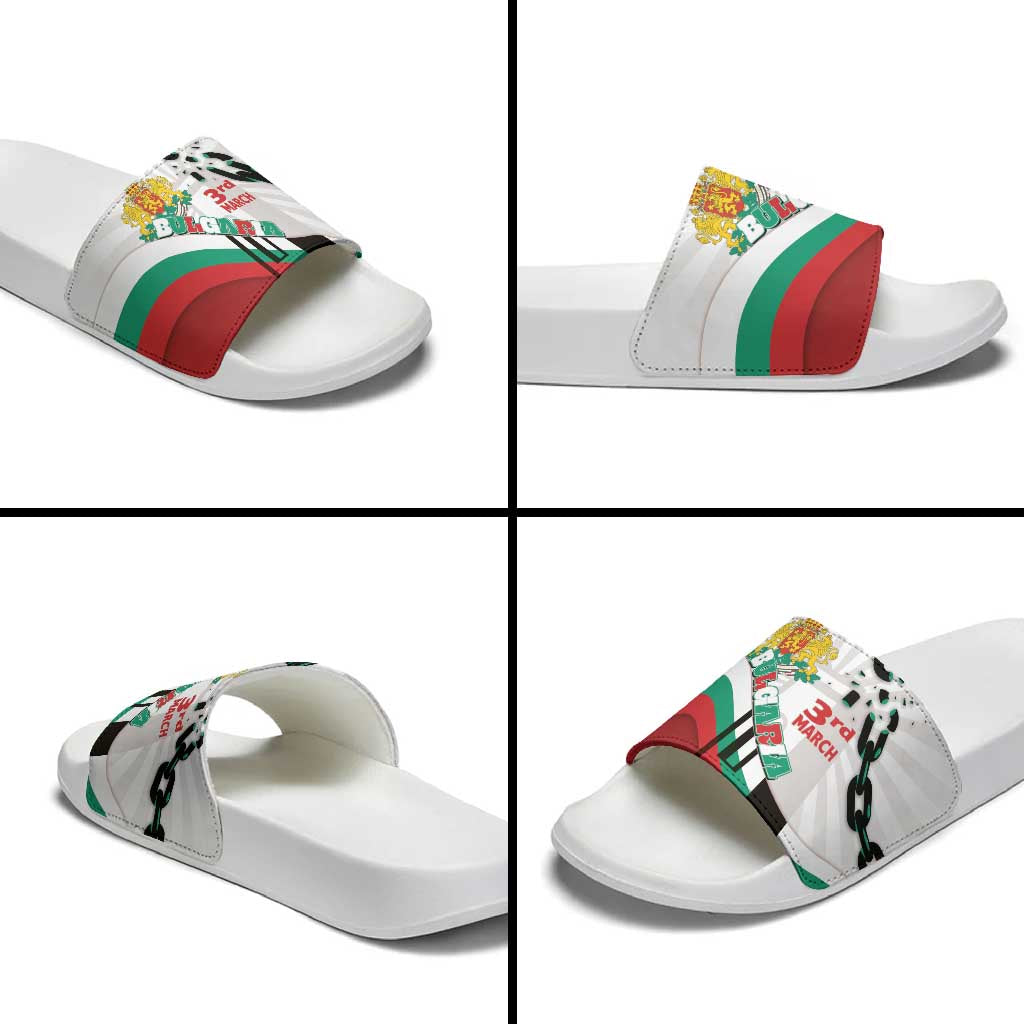 Bulgaria Liberation Day Slide Sandals Happy 3rd March Shipka Monument Curve Flag