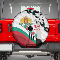 Bulgaria Liberation Day Spare Tire Cover Happy 3rd March Shipka Monument Curve Flag