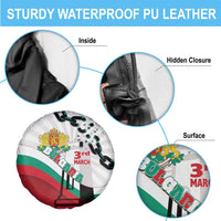 Bulgaria Liberation Day Spare Tire Cover Happy 3rd March Shipka Monument Curve Flag