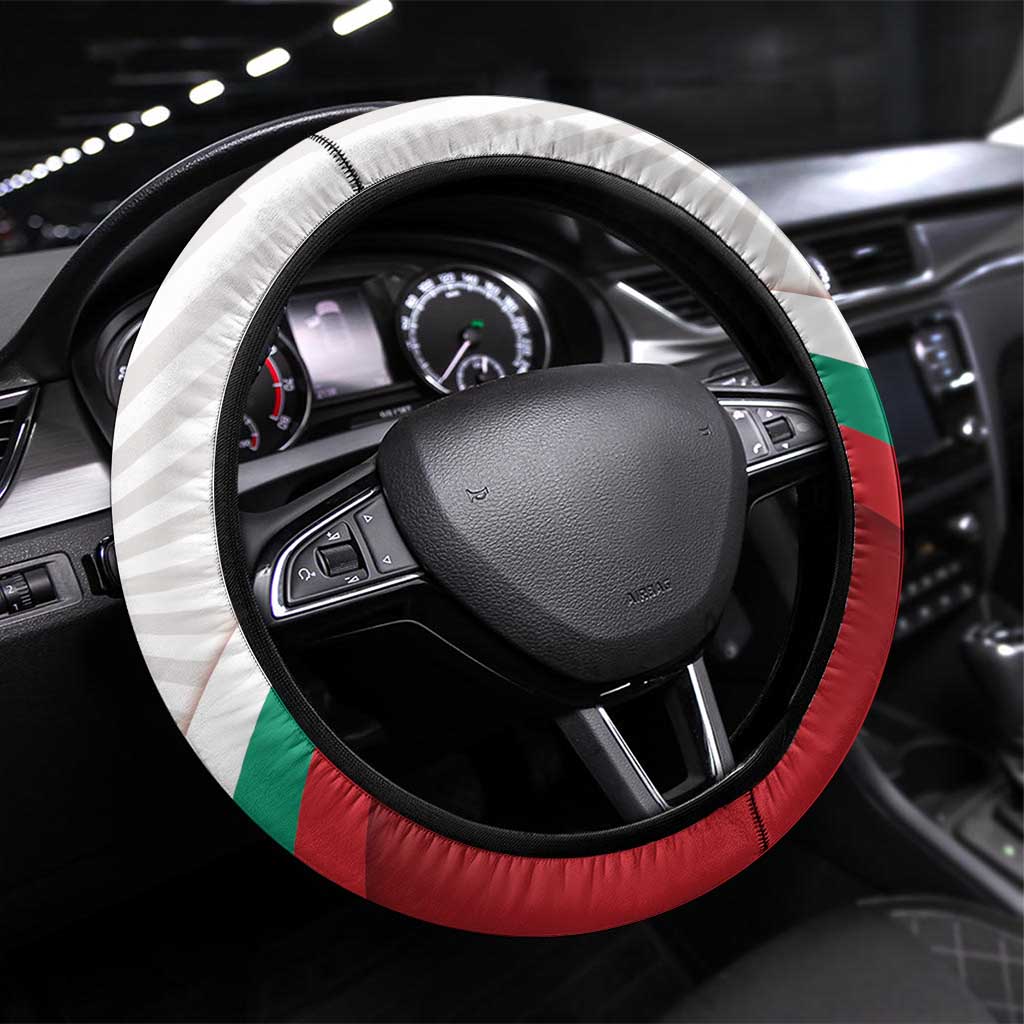 Bulgaria Liberation Day Steering Wheel Cover Happy 3rd March Shipka Monument Curve Flag