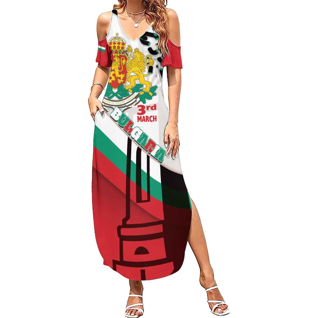 Personalized Bulgaria Liberation Day Summer Maxi Dress Happy 3rd March Shipka Monument Curve Flag