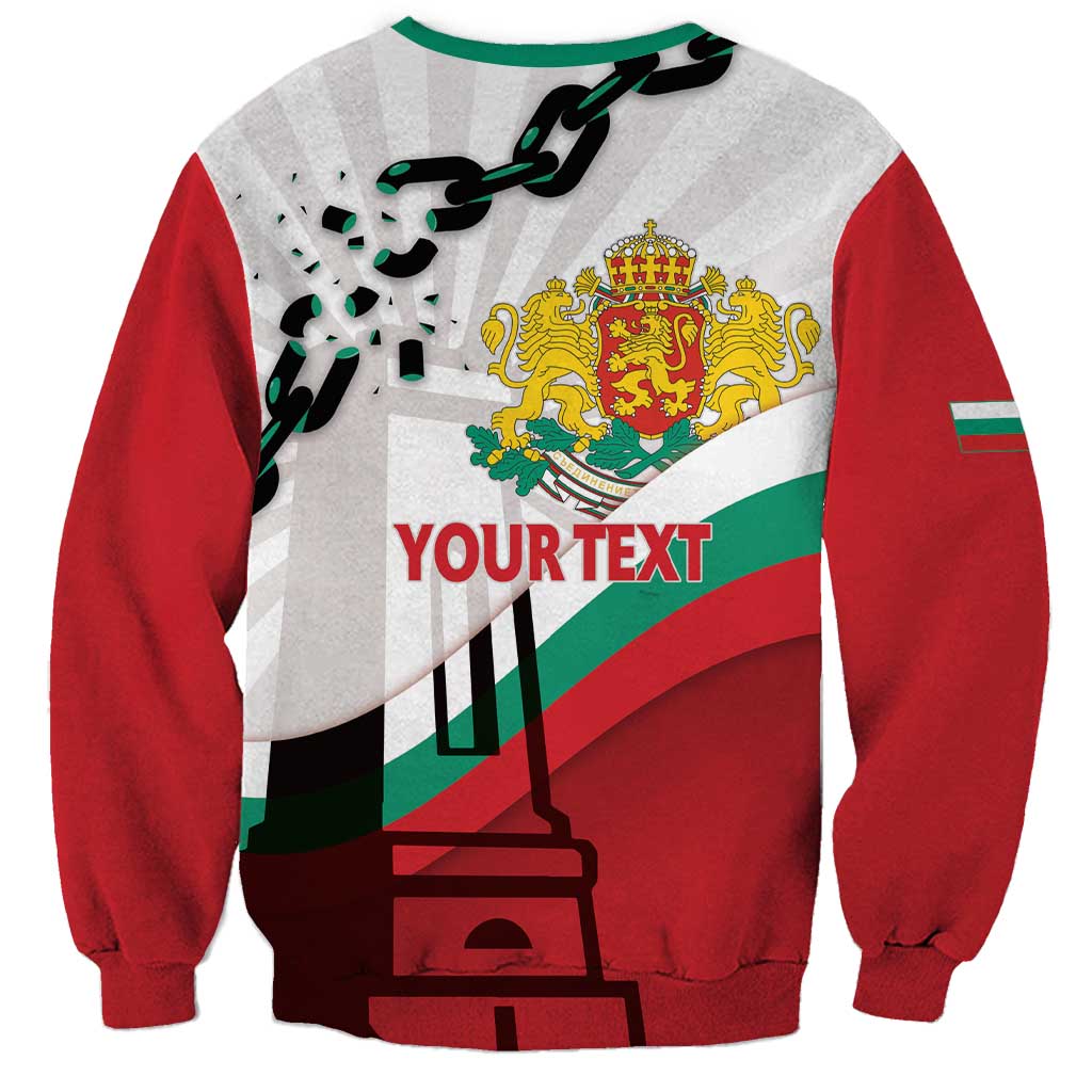 Personalized Bulgaria Liberation Day Sweatshirt Happy 3rd March Shipka Monument Curve Flag