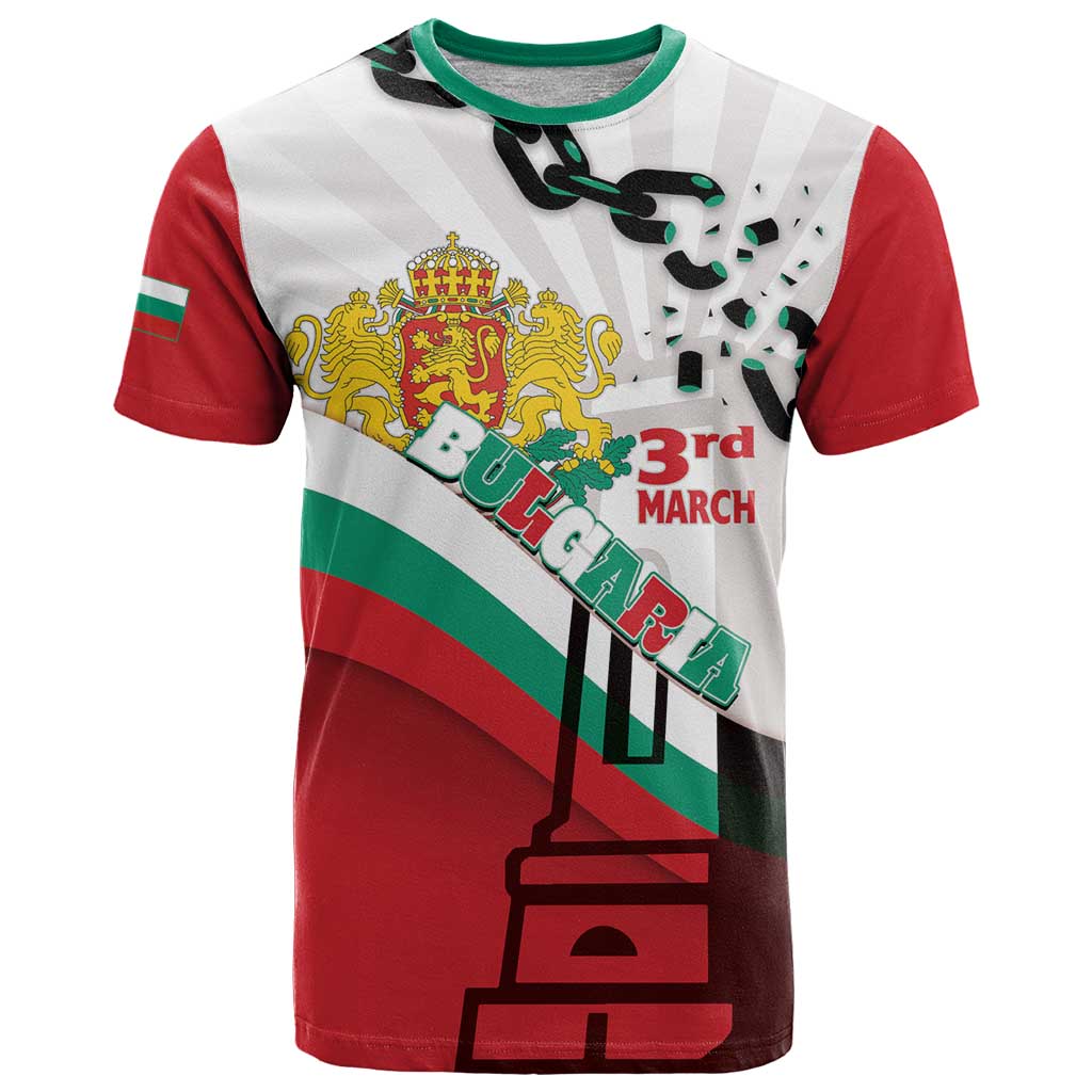 Personalized Bulgaria Liberation Day T Shirt Happy 3rd March Shipka Monument Curve Flag