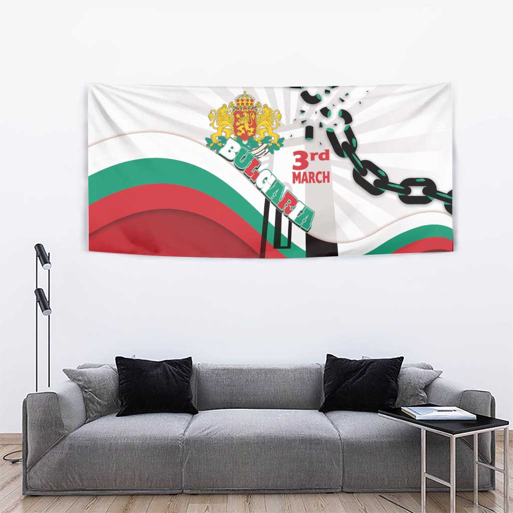 Bulgaria Liberation Day Tapestry Happy 3rd March Shipka Monument Curve Flag