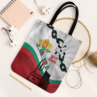 Bulgaria Liberation Day Tote Bag Happy 3rd March Shipka Monument Curve Flag