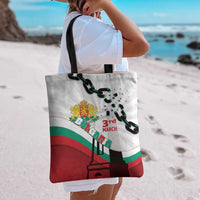 Bulgaria Liberation Day Tote Bag Happy 3rd March Shipka Monument Curve Flag