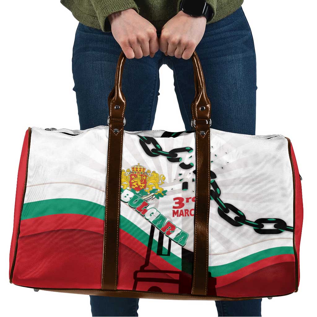Bulgaria Liberation Day Travel Bag Happy 3rd March Shipka Monument Curve Flag