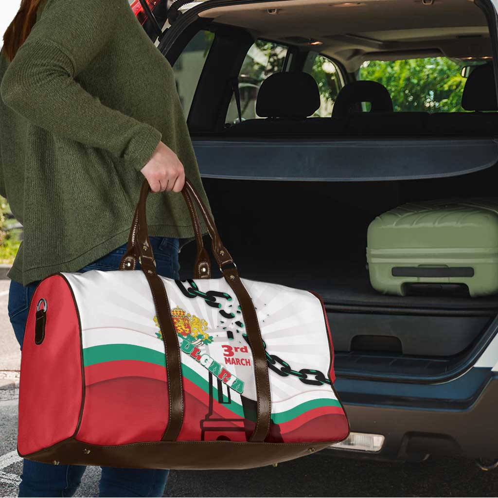 Bulgaria Liberation Day Travel Bag Happy 3rd March Shipka Monument Curve Flag