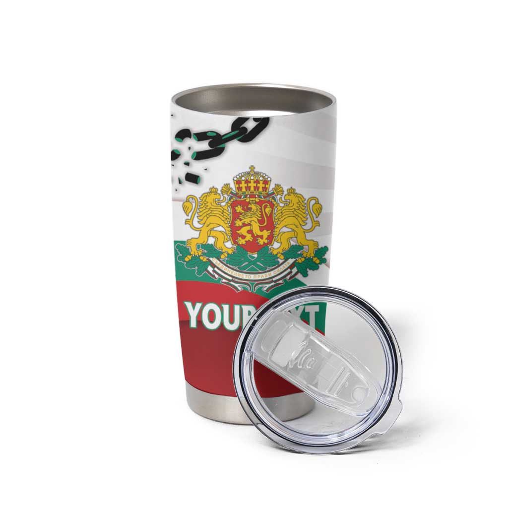Personalized Bulgaria Liberation Day Tumbler Cup Happy 3rd March Shipka Monument Curve Flag