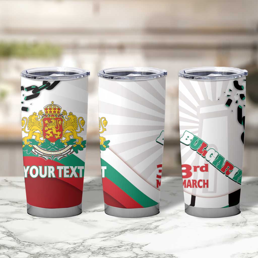 Personalized Bulgaria Liberation Day Tumbler Cup Happy 3rd March Shipka Monument Curve Flag