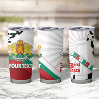 Personalized Bulgaria Liberation Day Tumbler Cup Happy 3rd March Shipka Monument Curve Flag