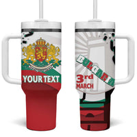 Personalized Bulgaria Liberation Day Tumbler With Handle Happy 3rd March Shipka Monument Curve Flag