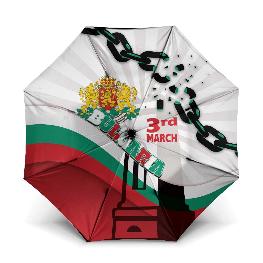 Bulgaria Liberation Day Umbrella Happy 3rd March Shipka Monument Curve Flag