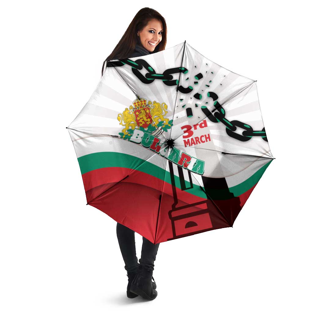 Bulgaria Liberation Day Umbrella Happy 3rd March Shipka Monument Curve Flag