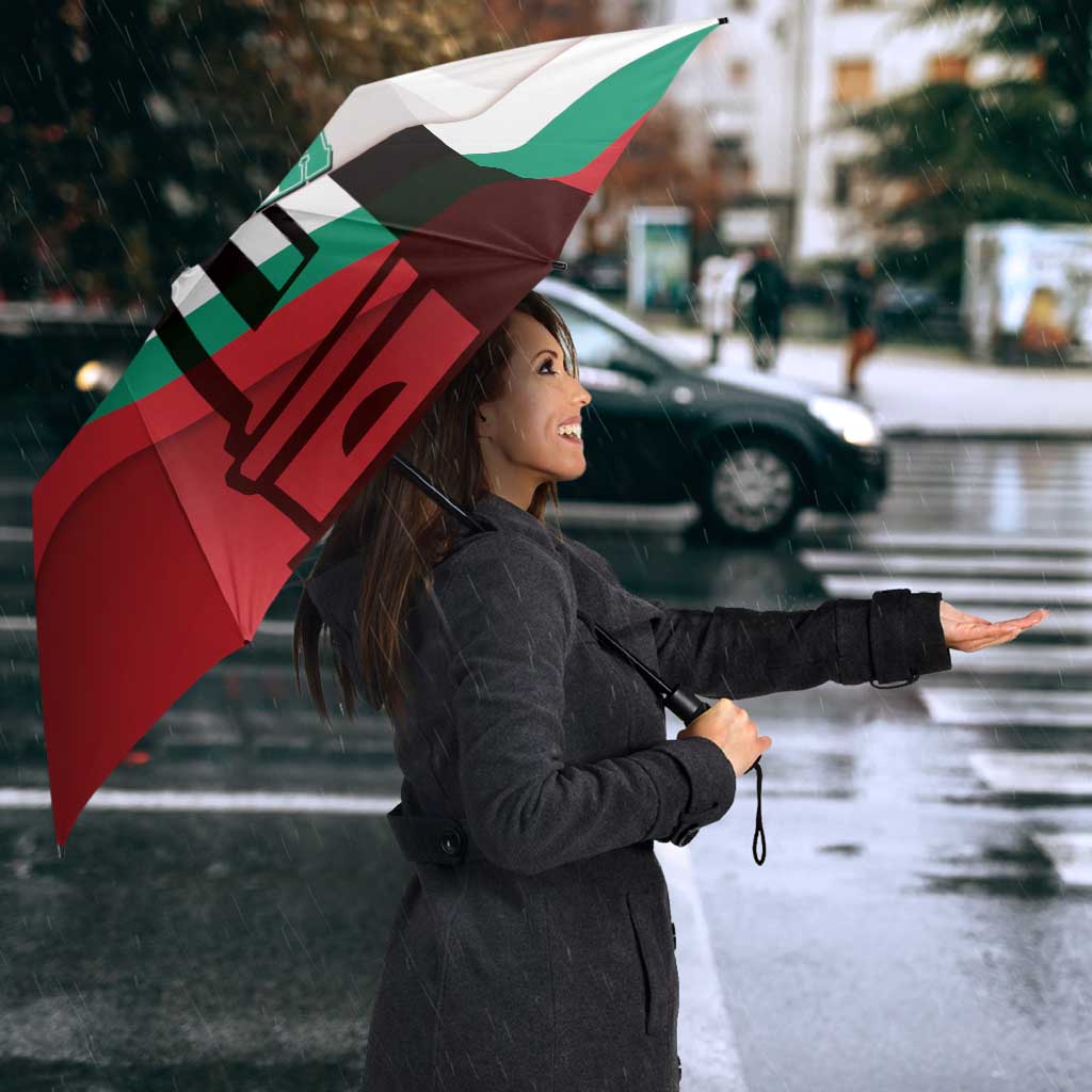 Bulgaria Liberation Day Umbrella Happy 3rd March Shipka Monument Curve Flag