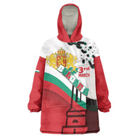 Personalized Bulgaria Liberation Day Wearable Blanket Hoodie Happy 3rd March Shipka Monument Curve Flag