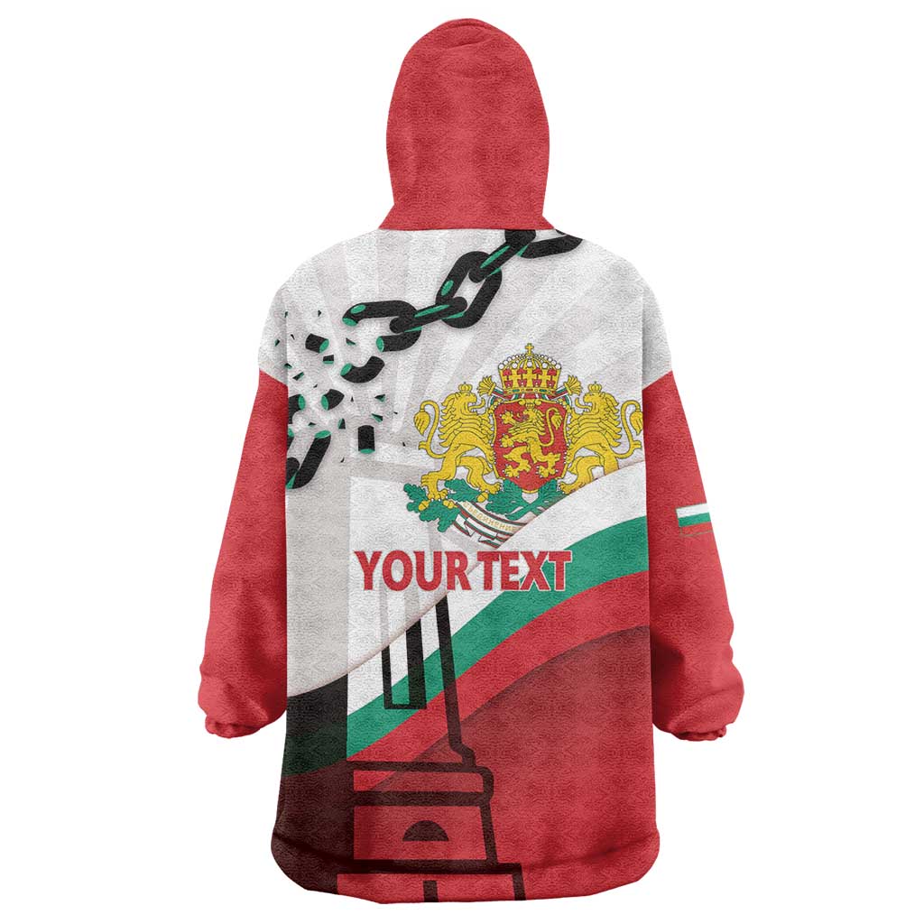 Personalized Bulgaria Liberation Day Wearable Blanket Hoodie Happy 3rd March Shipka Monument Curve Flag