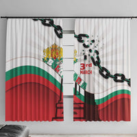Bulgaria Liberation Day Window Curtain Happy 3rd March Shipka Monument Curve Flag