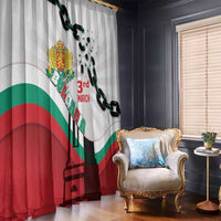 Bulgaria Liberation Day Window Curtain Happy 3rd March Shipka Monument Curve Flag