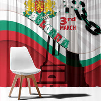 Bulgaria Liberation Day Window Curtain Happy 3rd March Shipka Monument Curve Flag