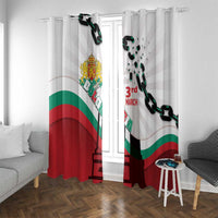 Bulgaria Liberation Day Window Curtain Happy 3rd March Shipka Monument Curve Flag