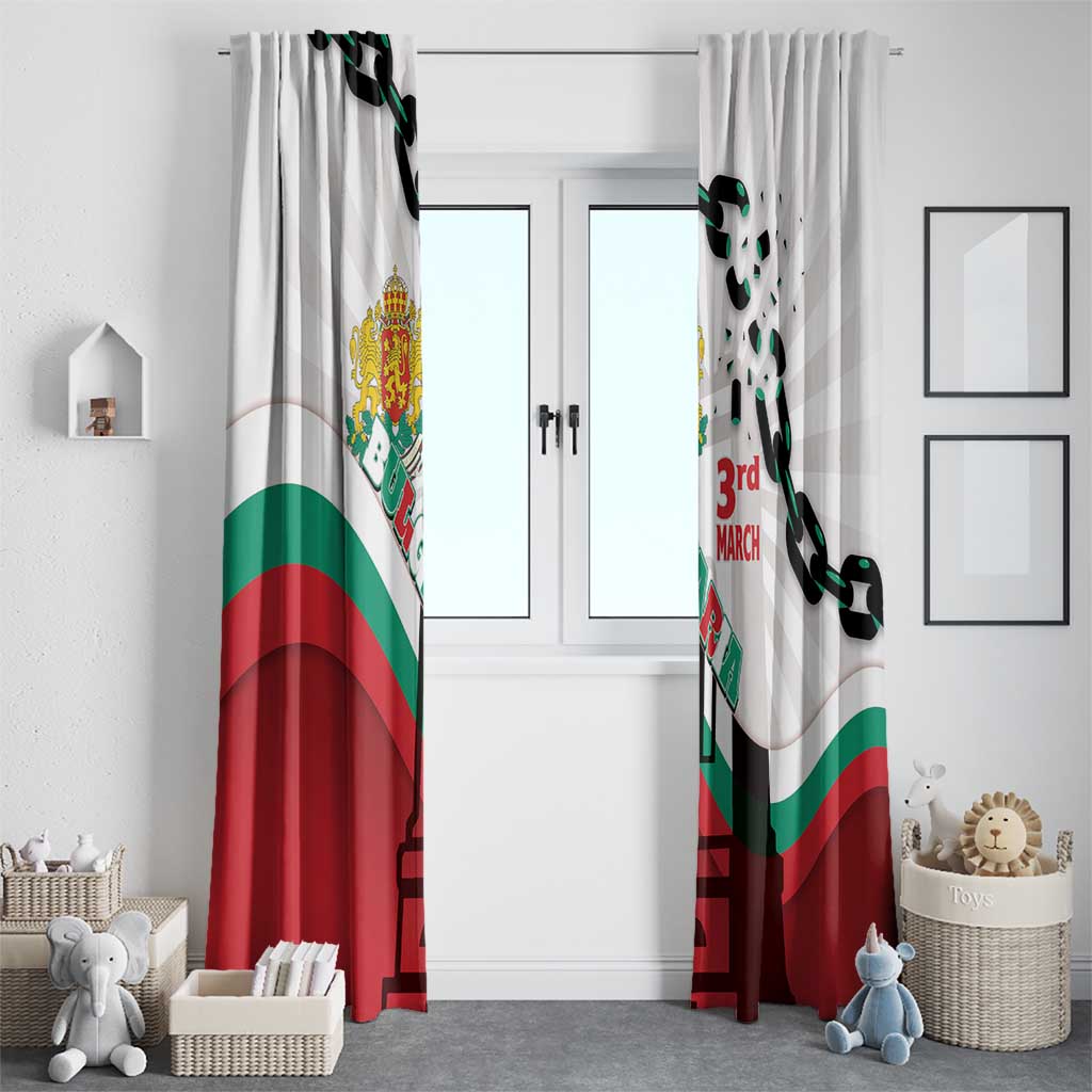Bulgaria Liberation Day Window Curtain Happy 3rd March Shipka Monument Curve Flag