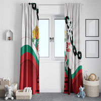 Bulgaria Liberation Day Window Curtain Happy 3rd March Shipka Monument Curve Flag