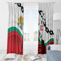 Bulgaria Liberation Day Window Curtain Happy 3rd March Shipka Monument Curve Flag