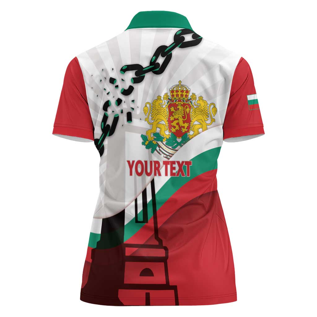 Personalized Bulgaria Liberation Day Women Polo Shirt Happy 3rd March Shipka Monument Curve Flag