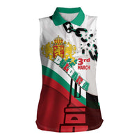 Personalized Bulgaria Liberation Day Women Sleeveless Polo Shirt Happy 3rd March Shipka Monument Curve Flag