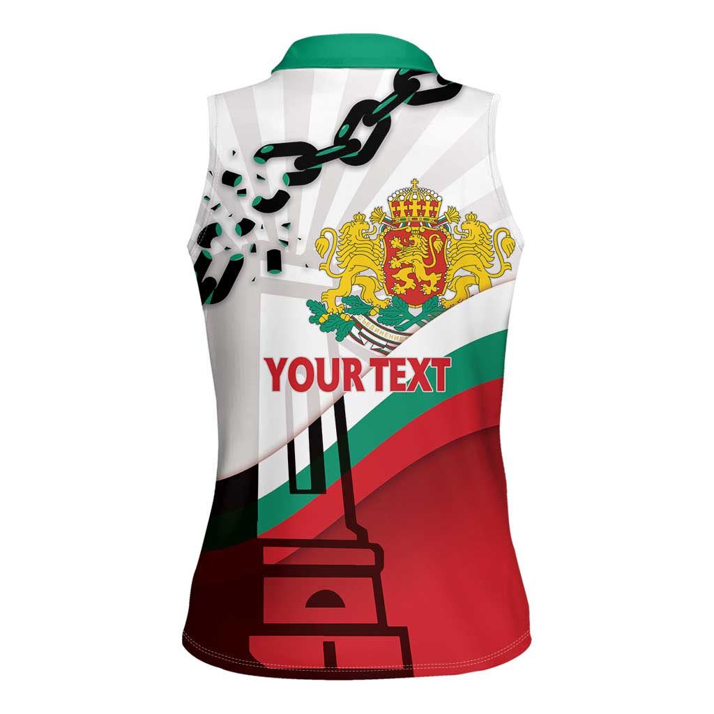 Personalized Bulgaria Liberation Day Women Sleeveless Polo Shirt Happy 3rd March Shipka Monument Curve Flag