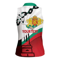 Personalized Bulgaria Liberation Day Women Sleeveless Polo Shirt Happy 3rd March Shipka Monument Curve Flag