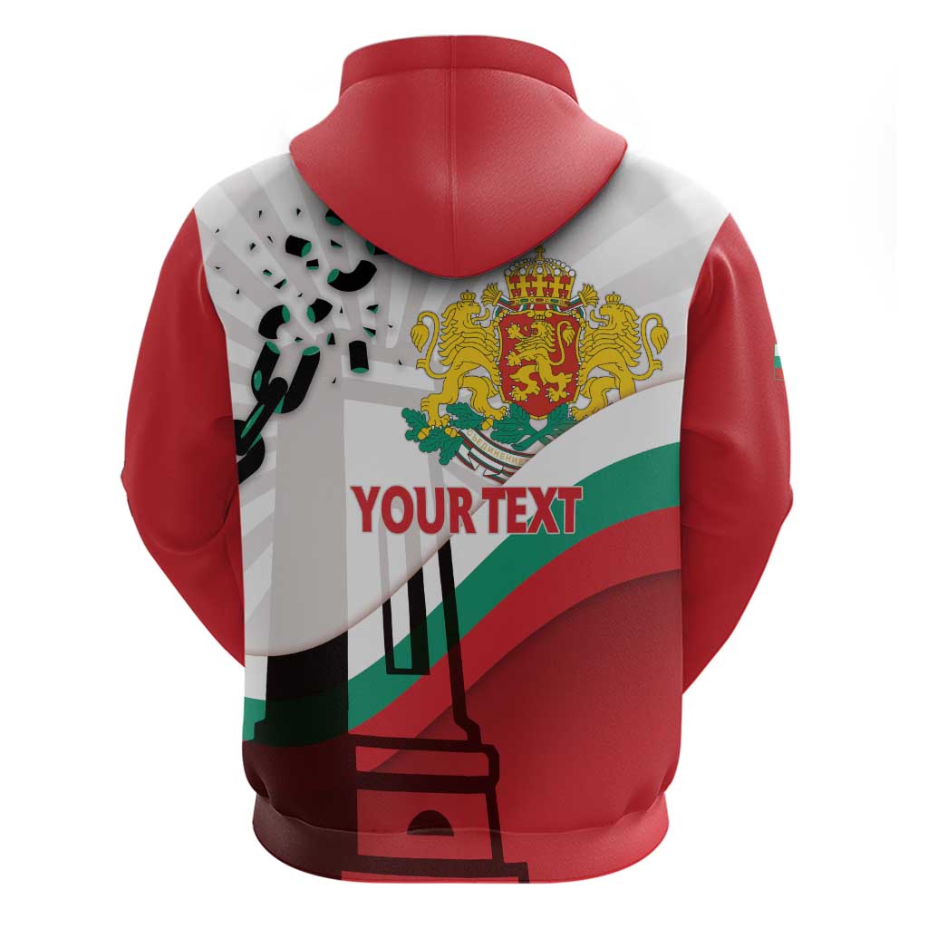 Personalized Bulgaria Liberation Day Zip Hoodie Happy 3rd March Shipka Monument Curve Flag