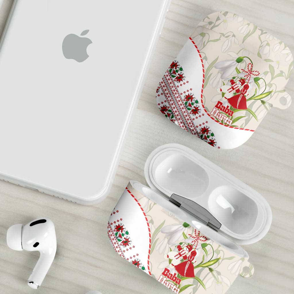 Baba Marta Bulgaria AirPods Case Martenitsa Snowdrop Shevitsa Folk Pattern