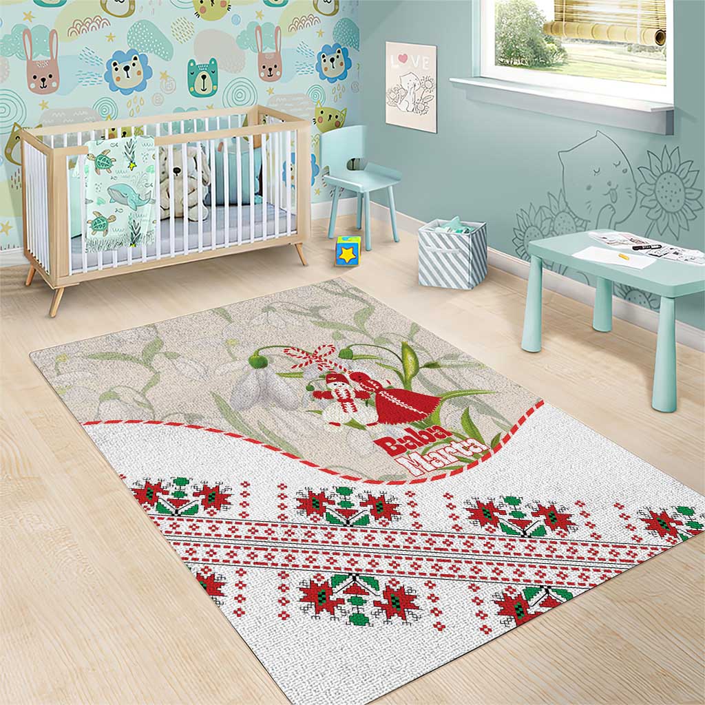 Baba Marta Bulgaria Area Rug Martenitsa Snowdrop Shevitsa Folk Pattern