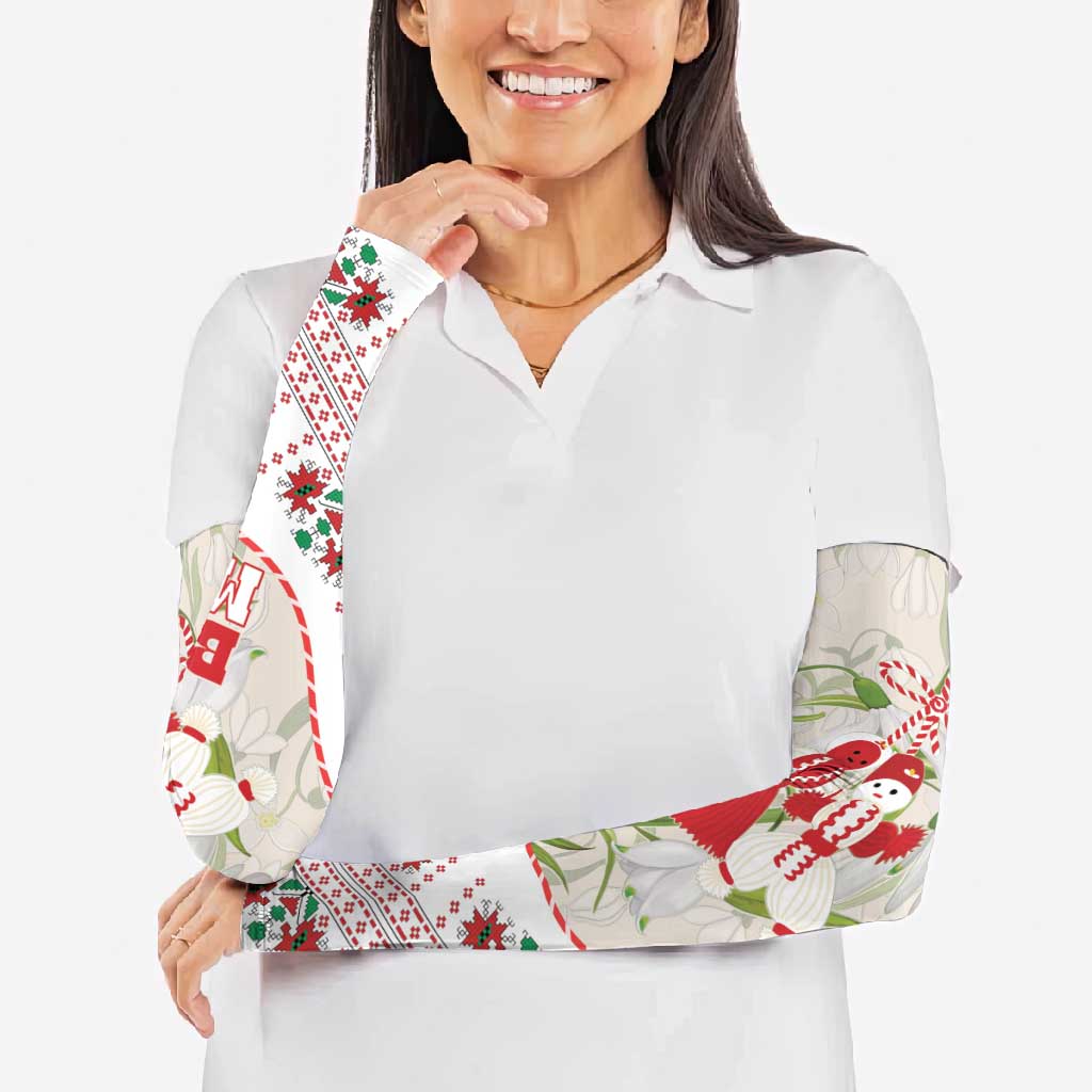 Baba Marta Bulgaria Arm Sleeves Martenitsa Snowdrop Shevitsa Folk Pattern