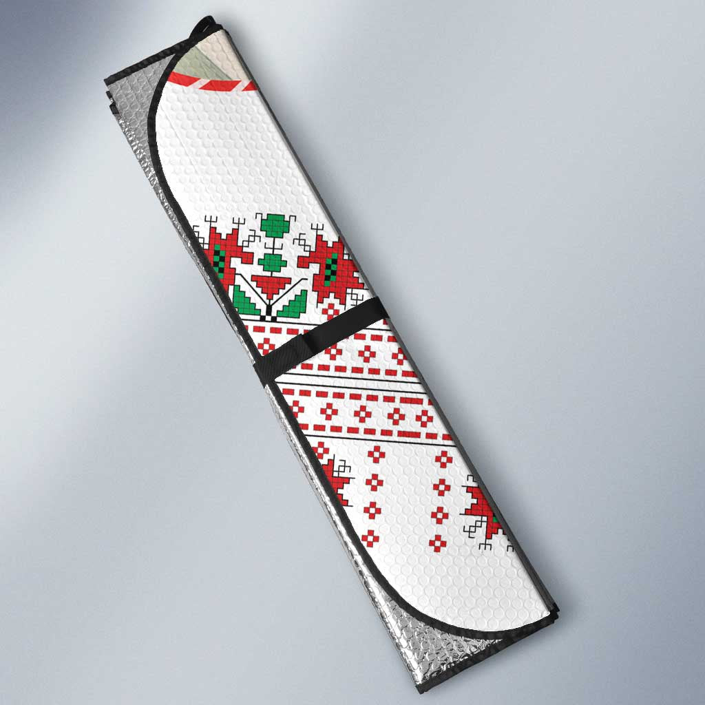 Baba Marta Bulgaria Auto Sun Shade Martenitsa Snowdrop Shevitsa Folk Pattern