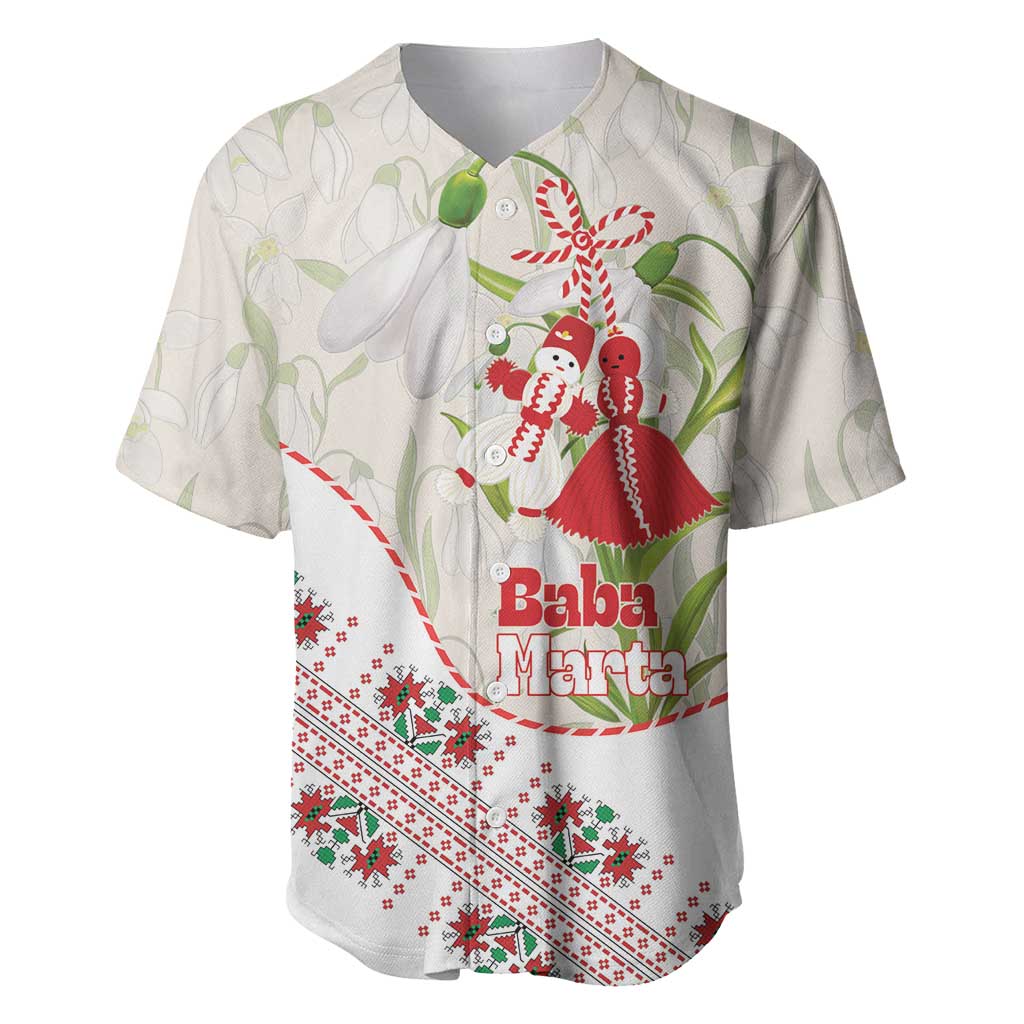 Baba Marta Bulgaria Baseball Jersey Martenitsa Snowdrop Shevitsa Folk Pattern