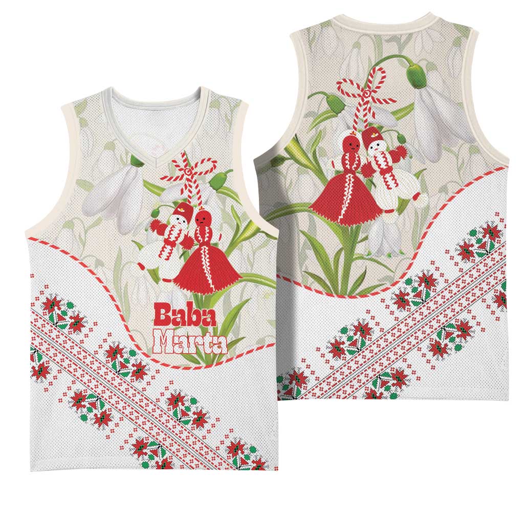 Baba Marta Bulgaria Basketball Jersey Martenitsa Snowdrop Shevitsa Folk Pattern