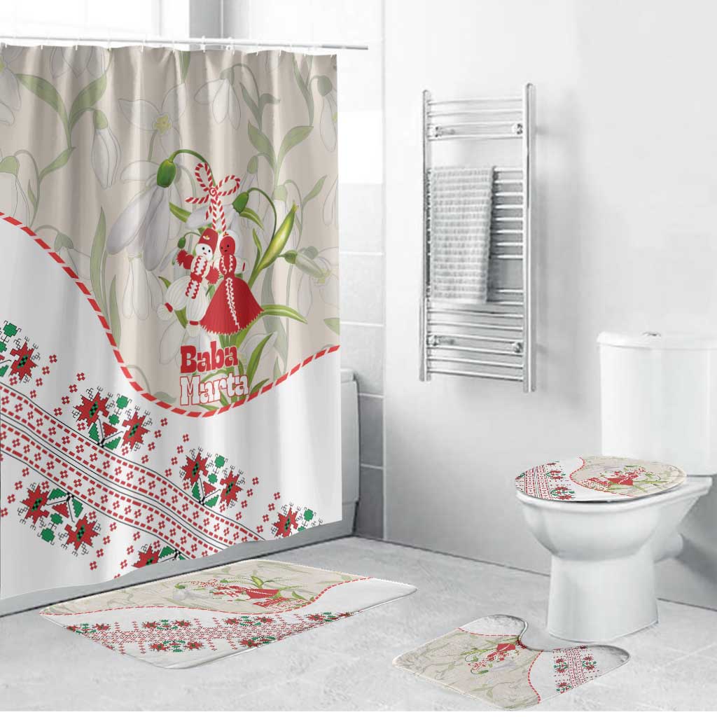 Baba Marta Bulgaria Bathroom Set Martenitsa Snowdrop Shevitsa Folk Pattern